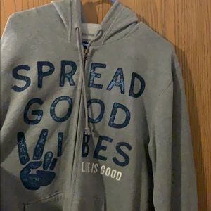 Grey L “Spread Good Vibes” Full zip hoodie